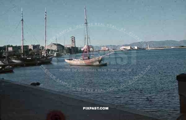 Mandraki-harbour of Rhodos, Greece 1943