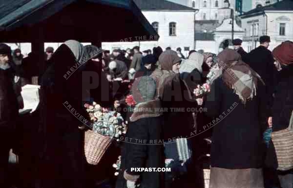 market in Pleskow, Russia 1943