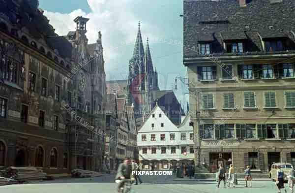 market place and cathedral in Ulm, Germany 1939