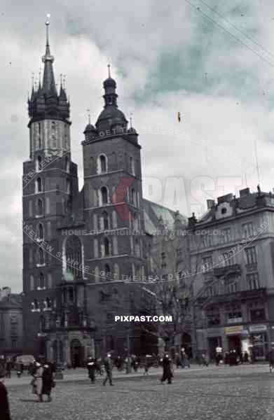 Market St. Mary_qt_s Basilica, KrakÃ³w Krakow Poland 1939