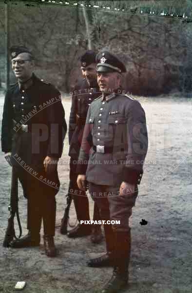 Military Field police officer inspecting training. Bremen. 1939