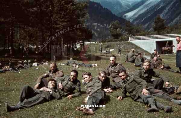 mountain troopers resting in SchÃ¶nwies, Austria 1941