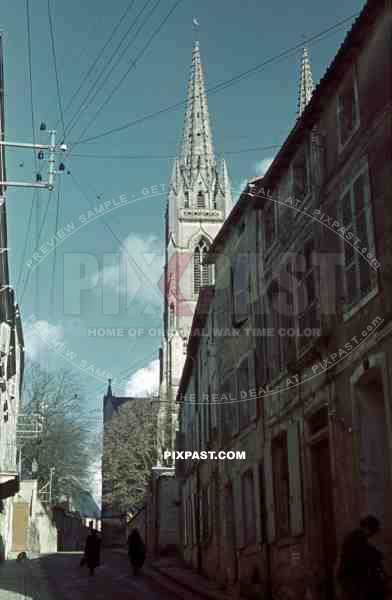 Niort France 1941, Rue Saint-AndrÃ©, Church tower Saint-AndrÃ©, 22nd Panzer Division,