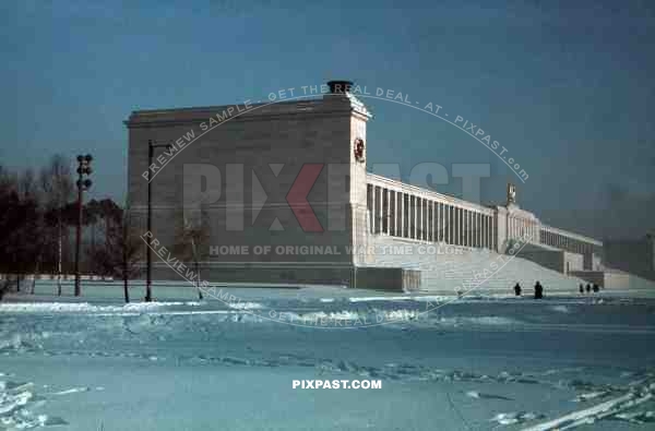 Nuremberg, Germany, 1940, Zeppelinfeld, in winter snow, 