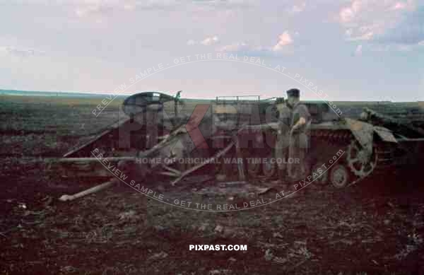 Panzer Mark 4 totally destroyed, Russian artillery, Don, Tschir, 1943. 22. Panzer Division