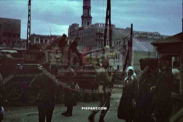 Panzer on Proletarskyi Square in Kharkov, Ukraine 1943
