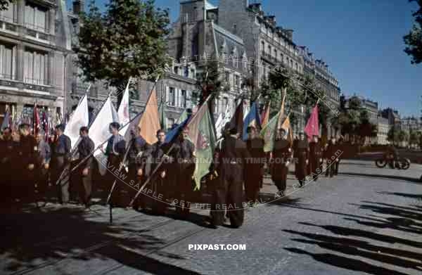 PPF, French Popular Party, Parti Populaire FranÃ§ais, Paris, 1942, Fascist French Political Party, Rally, Parade.