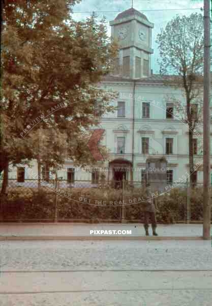 Quartieramt at the Oktyabrskiy street in Pleskow, Russia 1943