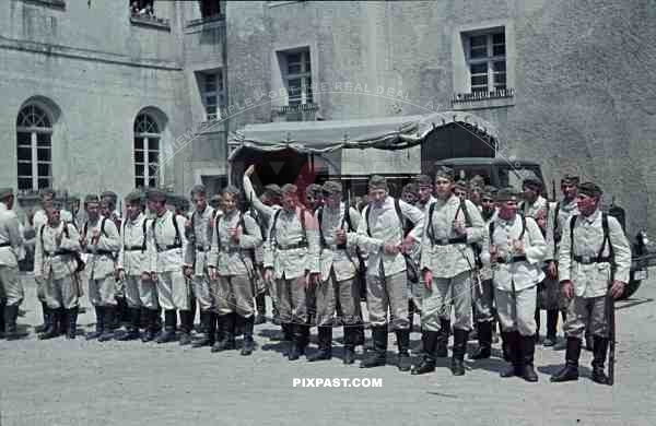 RAD training kaserne barracks truck white uniform work kar98 rifle 1938