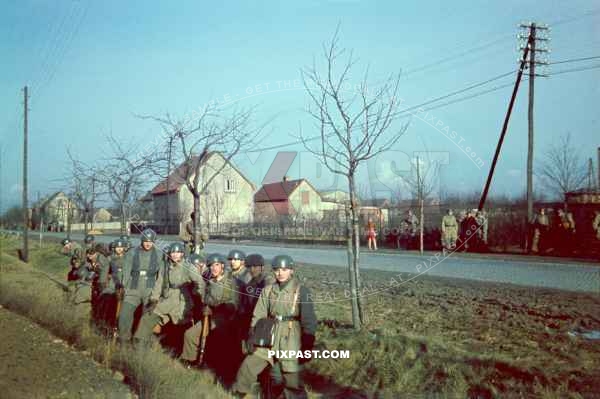Ramcke German Paratroopers / Fallschirmjager  training outside the town of Halle Saale 1940