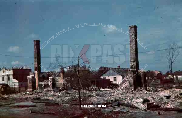 red cross medical supply column poland town village destroyed burned down 1940 summer leipzig doctor.