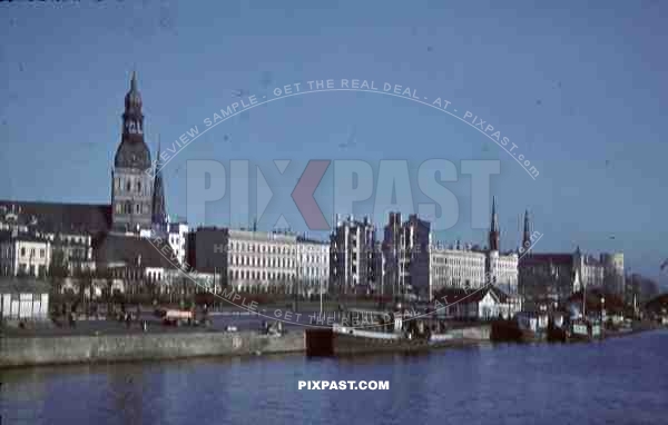 Riga Cathedral, Latvia, 1944, 134th GebirgsjÃ¤ger, Harbour, german werhmacht trucks, ruins, destruction, river Daugava,