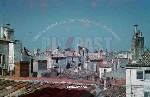 Rooftop view from wehrmacht soldiers barracks La Rochelle France 1940