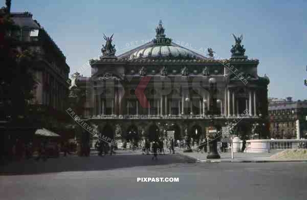 Rue du 4 Septembre / opera Palais Garnier in Paris, France 1940