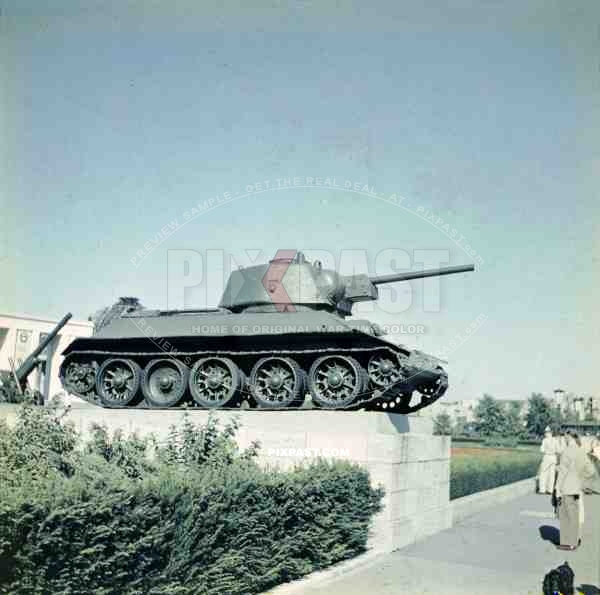 russian T34 war memorial in Berlin, Germany ~1949