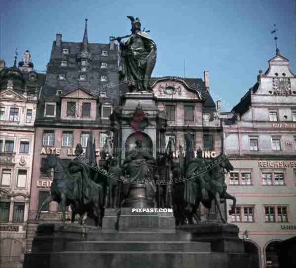 Siegesdenkmal at the market place in Leipzig, Germany 1940