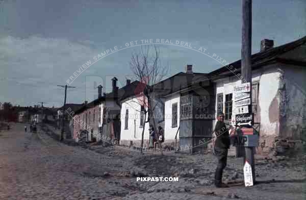 signpost in Uman, Ukraine 1942