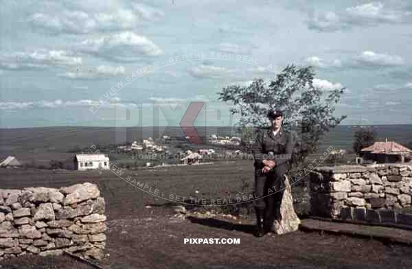 soldier cemetery of the 5th SS-Panzer-Division Wiking in Uspenskaja, Ukraine ~1942