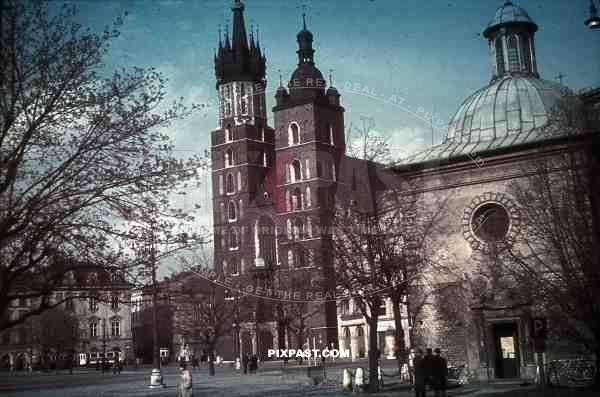 St. Mary_qt_s church and St.-Adalbert church in Krakow, Poland 1942