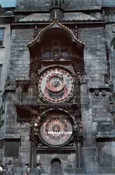 The Prague Astronomical Clock or Prague Orloj. Czech Republic 1940