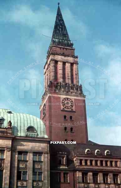 tower of the city hall in Kiel, Germany 1939