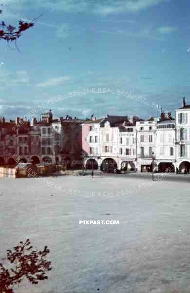 Town square market place town La Rochelle France 1940