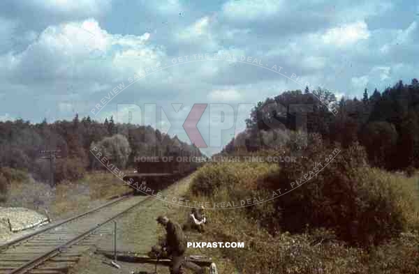 train passing the base between Bryansk (Russia) and Konotop (Ukraine) 1944