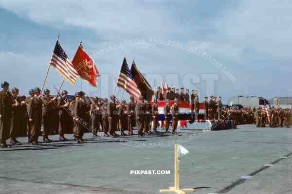 U.S 78th Inf Div parade on May 8th 1946 for the 1 year celebretion. End of World War Two. Berlin Germany