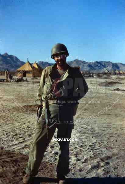 US Army soldier in San Bernadino, USA 1943