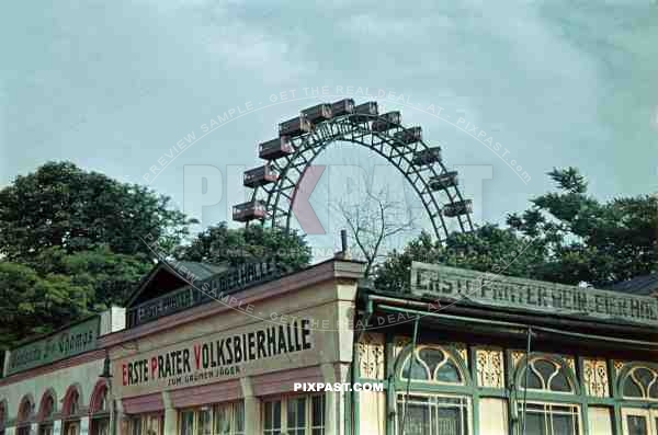 Vienna Prater with Giant Ferris Wheel. Vienna Austria 1941