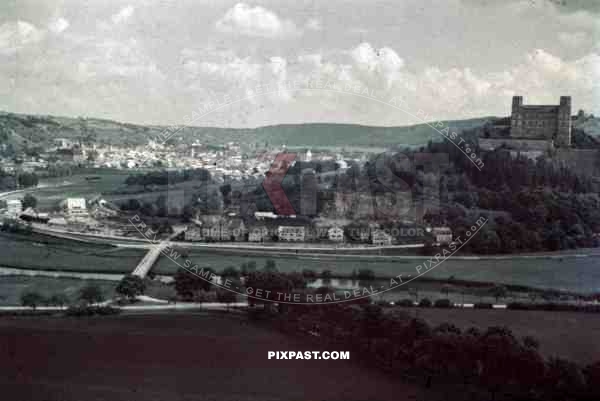view over EichstÃ¤tt and the Willibaldsburg, Germany ~1941