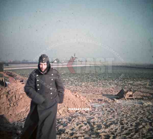 winter 1940 France Luftwaffe air force flak soldier jacket bunker building windmill
