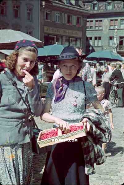 women at the market in Freiburg, Germany 1939