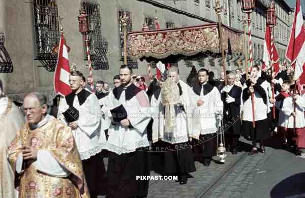 Wurzburg, Germany, 8.6.1939, Fronleichnam, Corpus Christi. Catholic Religious Parade,