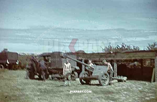 WW2 color 1942 Russian front 19th panzer division captured french Unic P107 BU Halftrack PAK cannon