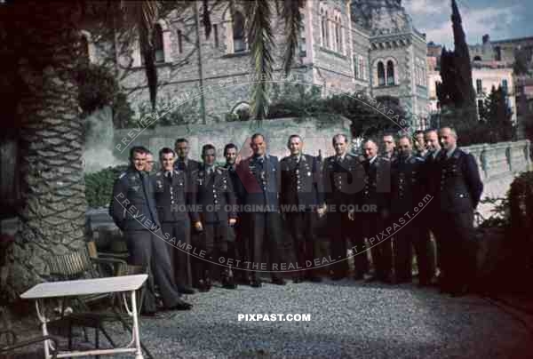 WW2 color Sicily 1943 Luflotte Luftwaffe commanders officers Hotel