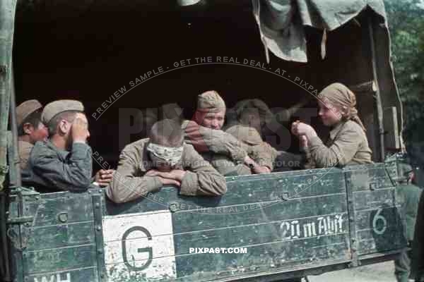 Young Russian Prisoners of War taken capture by the Germans in Tarnopol Ukraine 1941