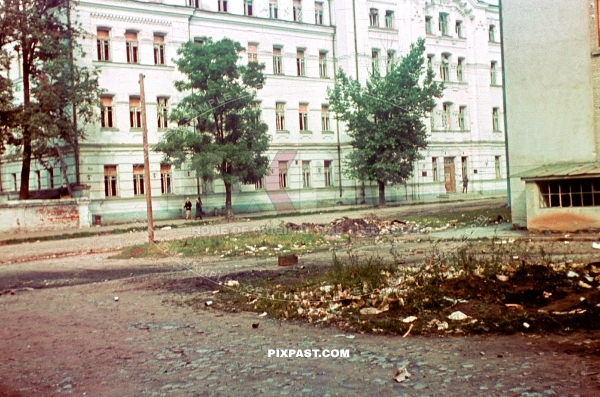 Apartment buildings in center of Smolensk west Russia September 1941. German occupation.