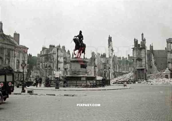 Equestrian Statue of Jeanne D Arc in Orleans, France. Place du Martroi. 20.6.1940
