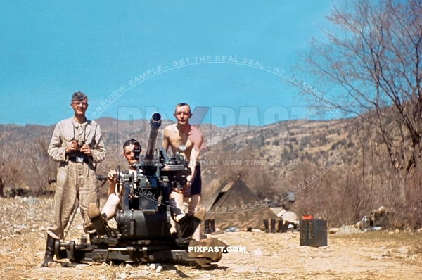 German Luftwaffe Flak Flak-Regiment 201 under the 19th Flak Division. Akharnaí Athens Greece June 1941. 2cm cannon