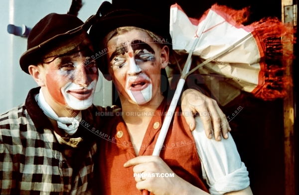 Luftwaffe security forces dressed as clowns in fashion party. Arado Flugzeugwerke Zweigwerke Potsdam Babelsberg 1942