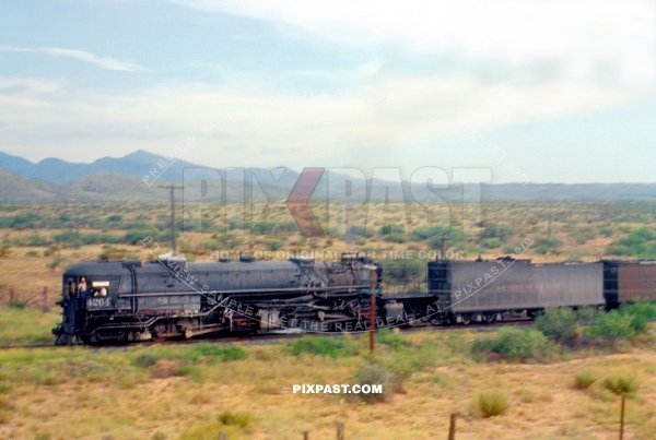 Southern Pacific No. 4264  class AC-11 4-8-8-2 Cab Forward type steam locomotive Train. Texas USA 1941