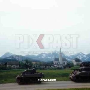 101st Cavalry Regiment hook up with French 2nd Armoured Division, 4th May 1945, Traun River near Siegsdorf, Autobahn