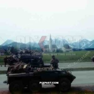 101st Cavalry Regiment hook up with French 2nd Armoured Division, 4th May 1945, Traun River near Siegsdorf, Autobahn