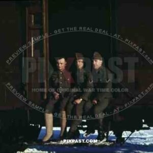 134th Gebirgsjäger Mountain Troops, Transport Train, Leaving Riga train station Latvia to Finnland 1944. winter boots.