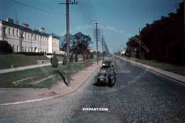 14th Panzer Division moves through Lublin Poland 1940. Al. Racławickie 14 Street. John Paul II Catholic University of Lublin