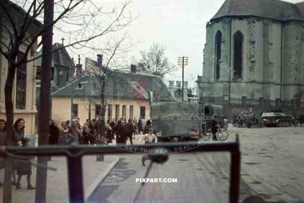 14th Panzer Divison enter Odenburg in Hungary 1941.