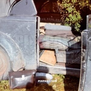 1938 Opel Super 6 Cabriolet staff car hidden in bushes in Russia 1941. 297 Infantry Division