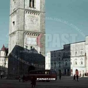 1939 Market Town Enns Austria Belfry Tower 1564-1568 Bus Motorbike Museum