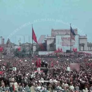 1st of May 1946 Rally. Augustusplatz Leipzig Germany. The election of the SED political party. Start of the DDR
